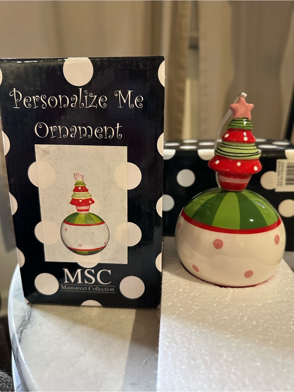 MSC 'Personalize Me' Green & Red Holiday Ornament